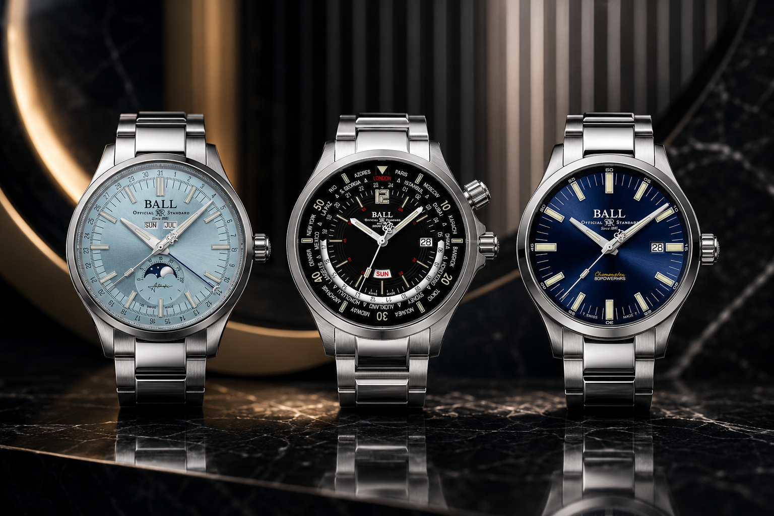 Closeup of matching luxury watches for couples